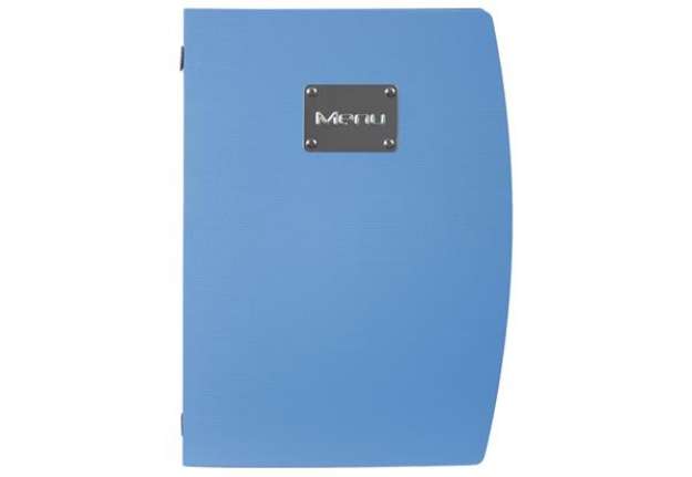 Immagine di Portamenù Rio - 1 inserto doppio incluso - A4 - 24 x 34 cm - blu - Securit
