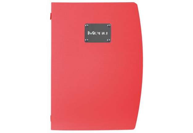 Immagine di Portamenù Rio - 1 inserto doppio incluso - A4 - 24 x 34 cm - rosso - Securit