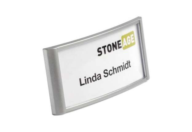 Immagine di Portanome Classic con clip e spilla - 3,4 x 7,4 cm - Durable - conf. 10 pezzi