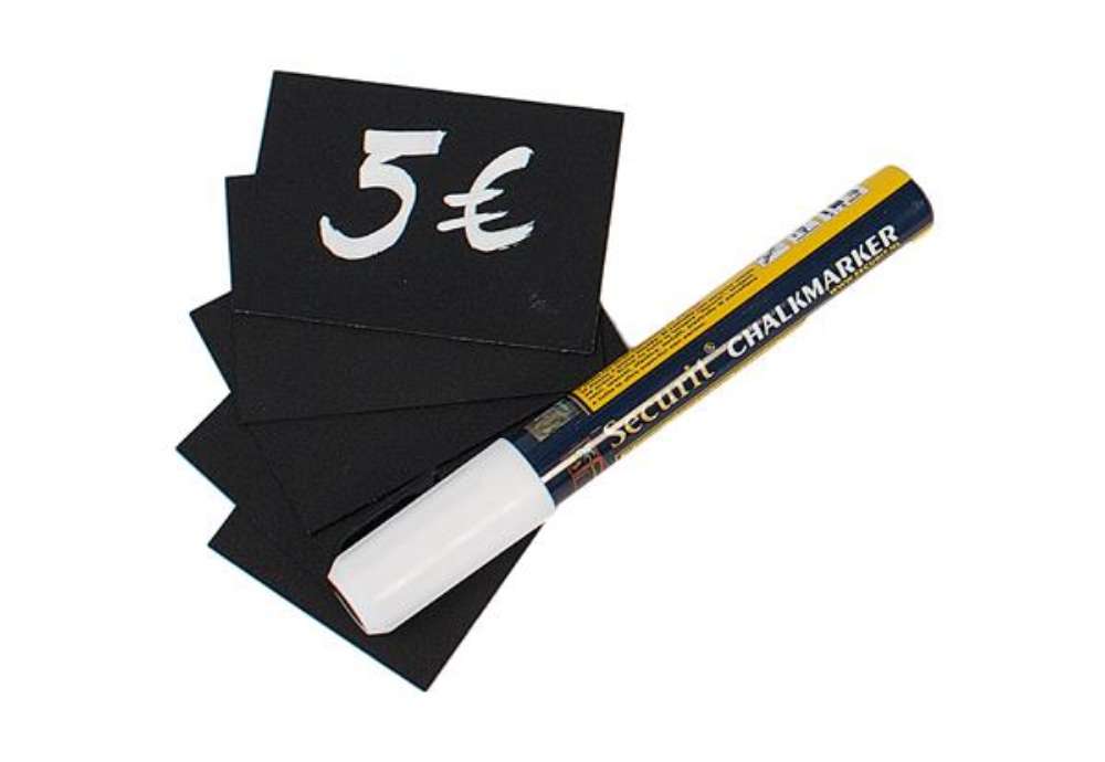Immagine di Targhette - 5,2 x 7,4 cm (A8) - nero - Securit - set 20 pezzi