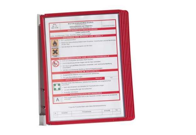 Immagine di Leggio da parete Vario Wall 5 - 5 pannelli Sherpa inclusi - rosso - Durable
