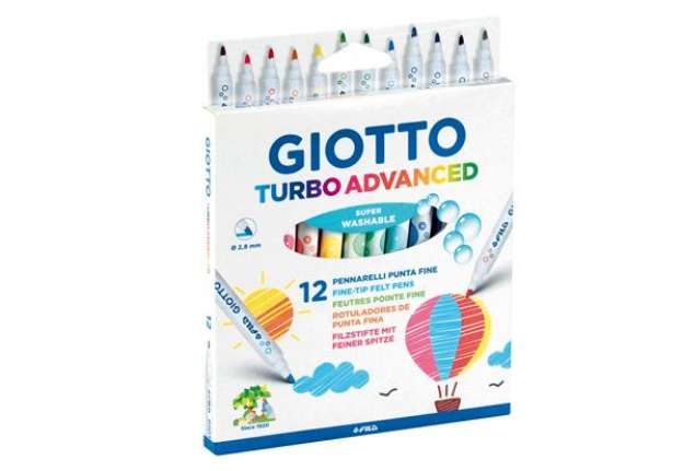 Immagine di Pennarelli Turbo Advanced - punta 2,8mm - colori assortiti - Giotto - astuccio 12 pezzi