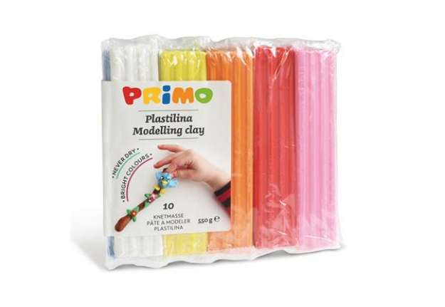 Immagine di Panetto plastilina - 10 colori - 55gr - Primo