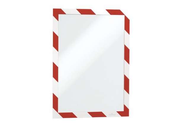 Immagine di Cornice Duraframe Security - adesiva - pannello magnetico - A4  (21 x 29,7 cm) - rosso/bianco - Dura
