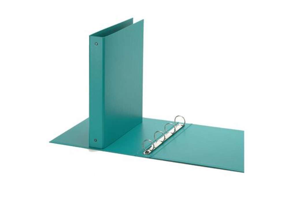 Immagine di Raccoglitore Europa - 22 x 30 cm - 4 anelli tondi 30 mm - dorso 4 cm - verde acqua - Favorit