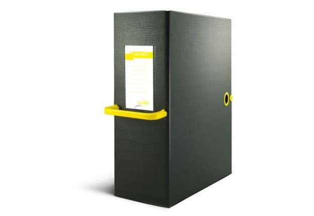 Immagine di Scatola archivio Big Next - dorso 16 cm - 25x35 cm - nero/giallo - Sei Rota