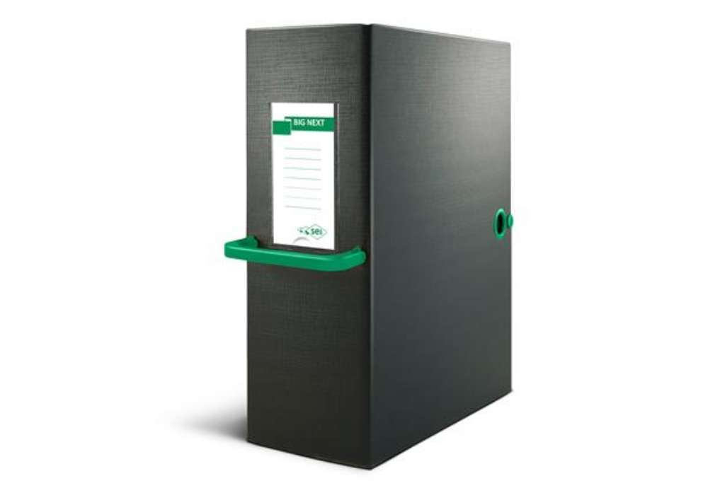Immagine di Scatola archivio Big Next - dorso 20 cm - 25 x 35 cm - nero/verde - Sei Rota