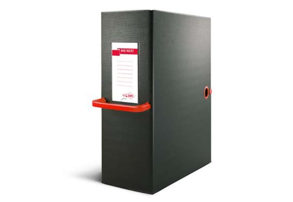Immagine di Scatola archivio Big Next - dorso 20 cm - 25 x 35 cm - nero/rosso - Sei Rota