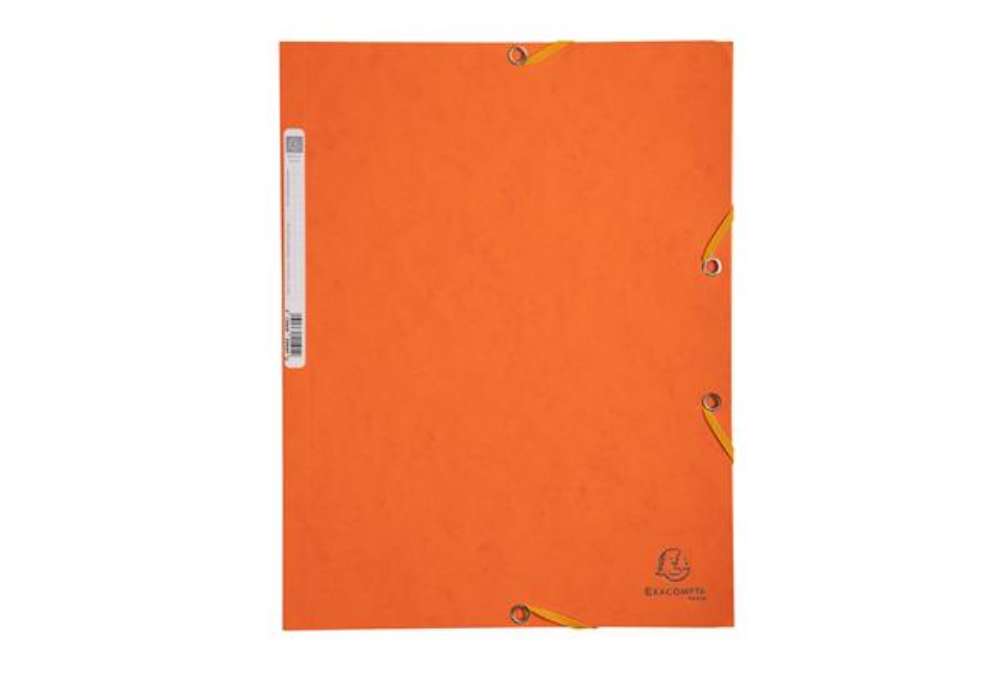 Immagine di Cartella 3 lembi con elastico angolare - A4 - dorso 0,3 cm - cartoncino Lustrè - arancio - Exacompta
