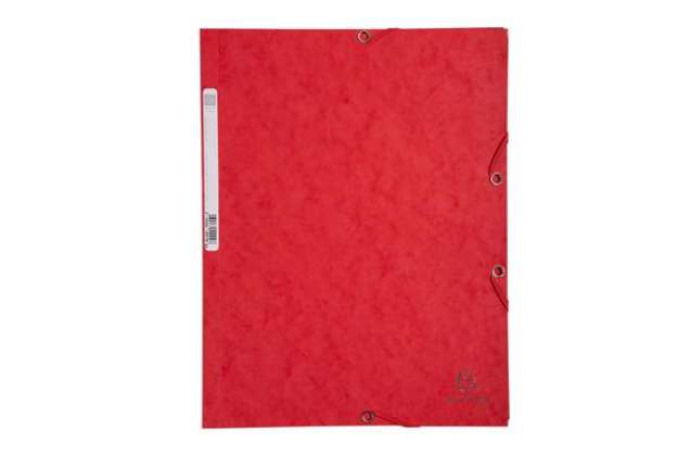 Immagine di Cartellina con elastico - cartoncino lustrè - 3 lembi - 400 gr - 24x32 cm - rosso - Exacompta