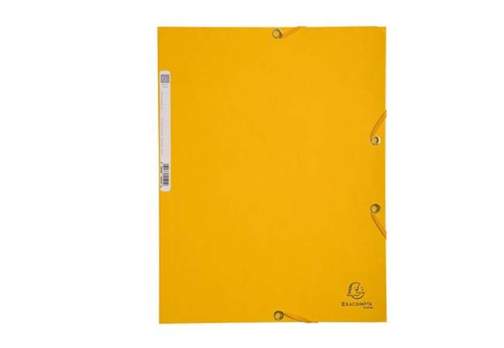 Immagine di Cartella 3 lembi con elastico angolare - A4 - dorso 0,3 cm - cartoncino Lustrè - giallo - Exacompta