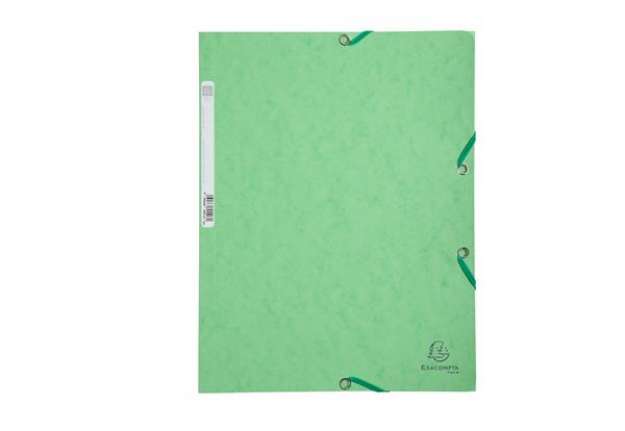 Immagine di Cartellina con elastico - cartoncino lustrè - 3 lembi - 400 gr - 24x32 cm - verde tiglio - Exacompta