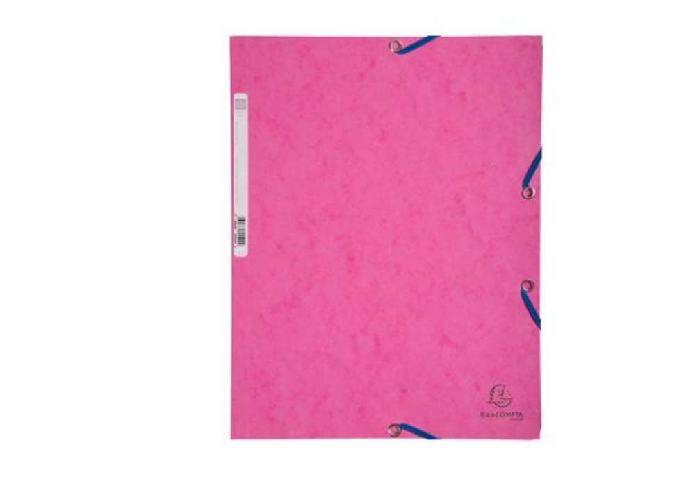 Immagine di Cartella 3 lembi con elastico angolare - A4 - dorso 0,3 cm - cartoncino Lustrè - rosa - Exacompta