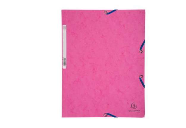 Immagine di Cartellina con elastico - cartoncino lustr? - 3 lembi - 400 gr - 24 x 32 cm - rosa - Exacompta