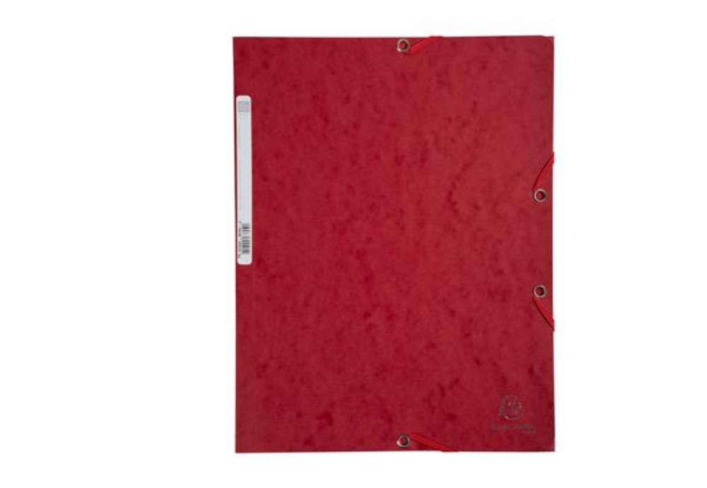 Immagine di Cartella 3 lembi con elastico angolare - A4 - dorso 0,3 cm - cartoncino Lustrè - rosso ciliegia - Ex