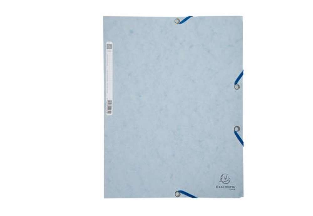 Immagine di Cartella 3 lembi con elastico angolare - A4 - dorso 0,3 cm - cartoncino Lustrè - grigio chiaro - Exa