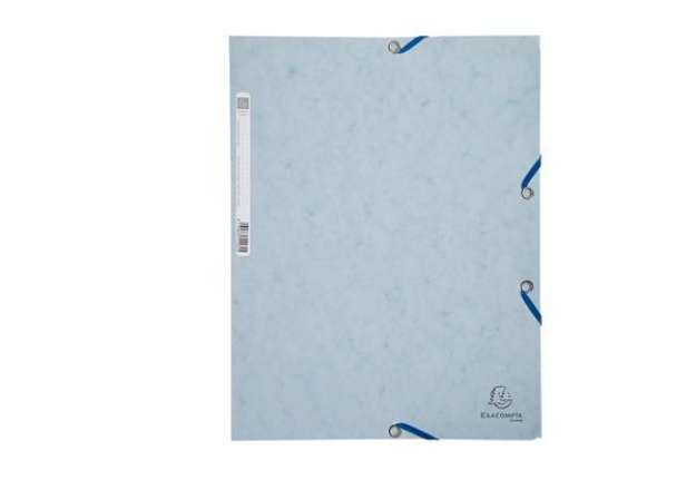 Immagine di Cartellina con elastico - cartoncino lustrè - 3 lembi - 400 gr - 24x32 cm - grigio chiaro - Exacompt