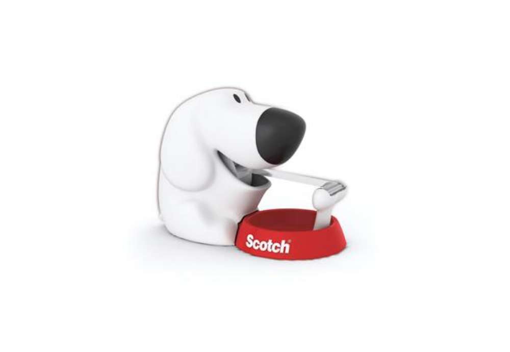 Immagine di Dispenser Fido - per nastri 33 m - 1 rotolo Scotch Magic 810 incluso - bianco/nero - Scotch