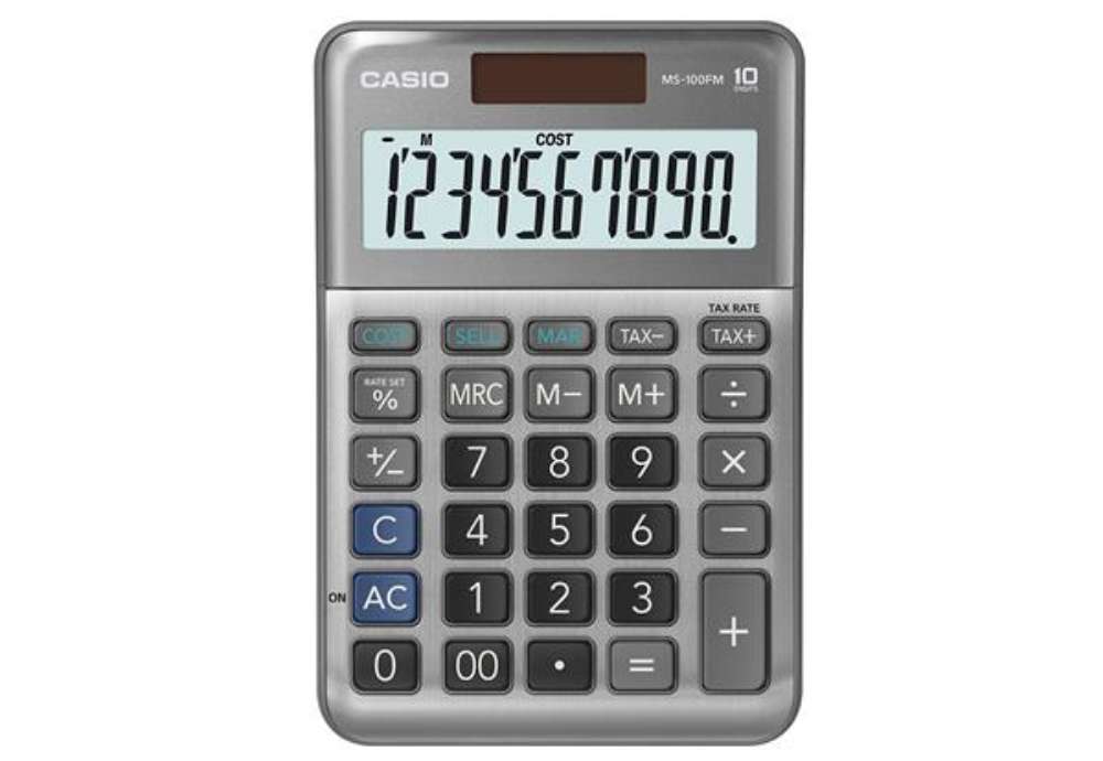 Immagine di Calcolatrice da tavolo MS-100FM - 10 cifre - big display - grigio - Casio