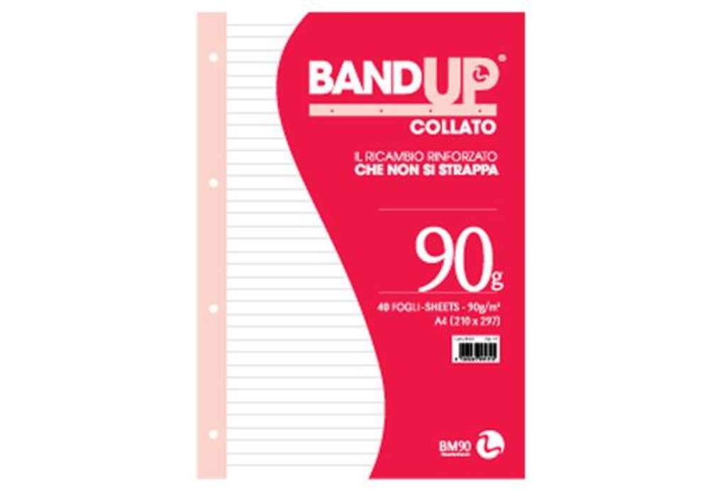 Immagine di Blocco collato BandUp - A4 - 1 rigo - 40 fogli - 90gr - fori rinforzati - BM