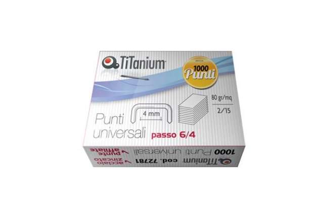 Immagine di Punti universali - 6/4 - acciaio/zinco cromato - metallo - Titanium - conf. 1000 punti
