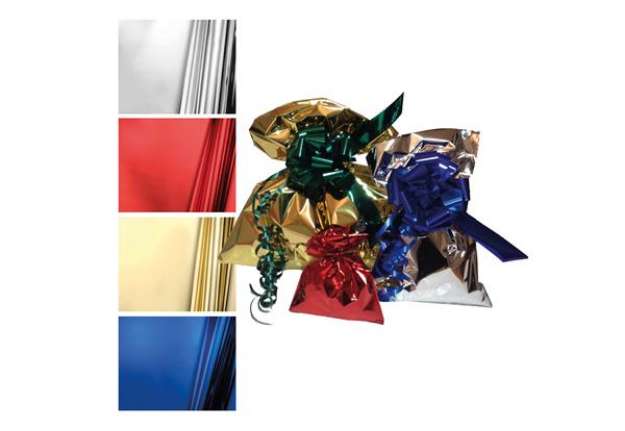 Immagine di Busta regalo - senza patella adesiva - 40 x 60 cm - 30 micron - PPL - metal lucido - oro - PNP - con
