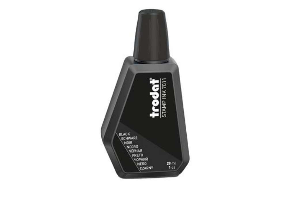 Immagine di Inchiostro 7011 per timbro in gomma - 28 ml - nero - Trodat