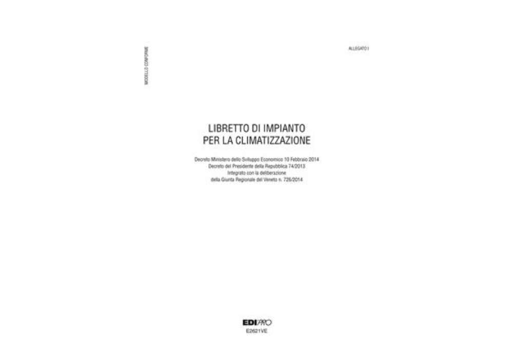 Immagine di Libretto impianto climatizzazione Veneto - 297 x 210mm - 48 fogli - Edipro