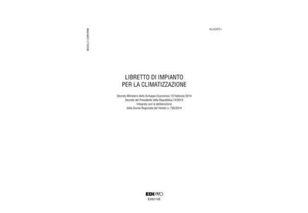 Immagine di Libretto impianto climatizzazione Veneto - 297 x 210mm - 48 fogli - Edipro