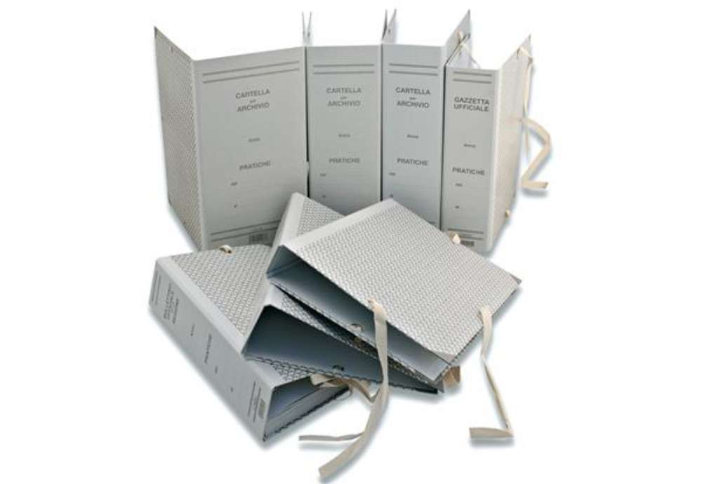 Immagine di Faldone - legacci rivettati - 35 x 25 cm - dorso 15 cm - grigio - Euro-cart