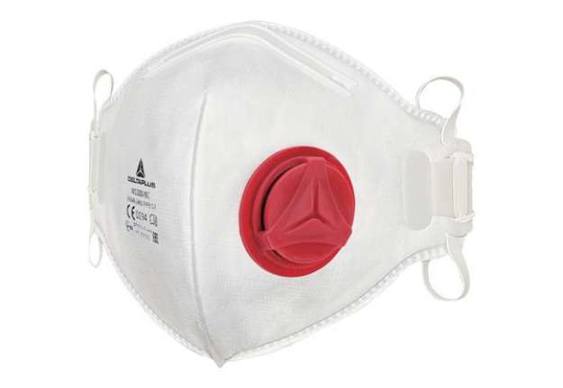 Immagine di Mascherina filtrante FFP3 - con valvola - pieghevole verticalmente - monouso - Deltaplus - conf. 10