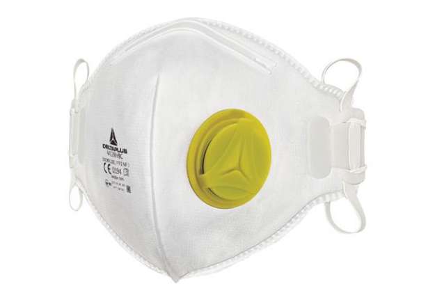Immagine di Mascherina filtrante FFP2 - con valvola - pieghevole verticalmente - monouso - Deltaplus - conf. 10