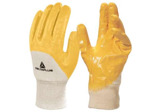 Immagine di Guanti da lavoro pesante NI015 - nitrile leggero - taglia 10 - giallo - Deltaplus