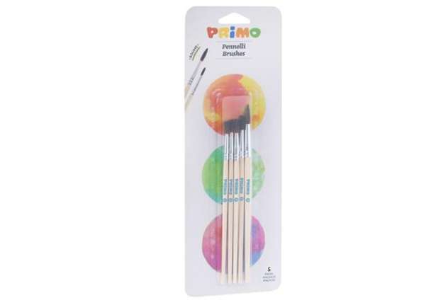 Immagine di Pennelli e portapennelli - tondi - Primo - blister 5 pezzi