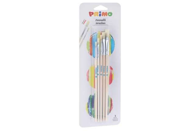 Immagine di Pennelli e portapennelli - piatti - Primo - blister 5 pezzi