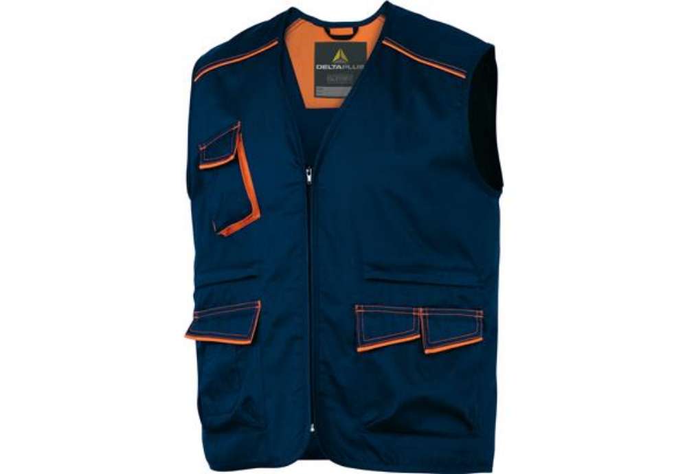 Immagine di Gilet da lavoro Panostyle M6GIL - sargia/poliestere/cotone - taglia L - blu/arancio - Deltaplus