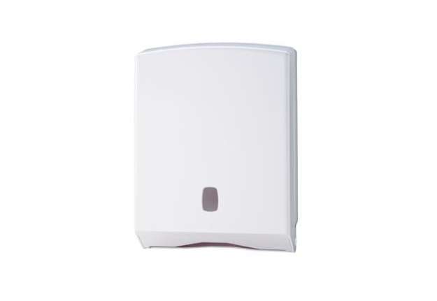 Immagine di Distributore asciugamani piegati C/Z/M/V Basica - 27,8 x 12,8 x 38 cm - bianco/grigio - Medial