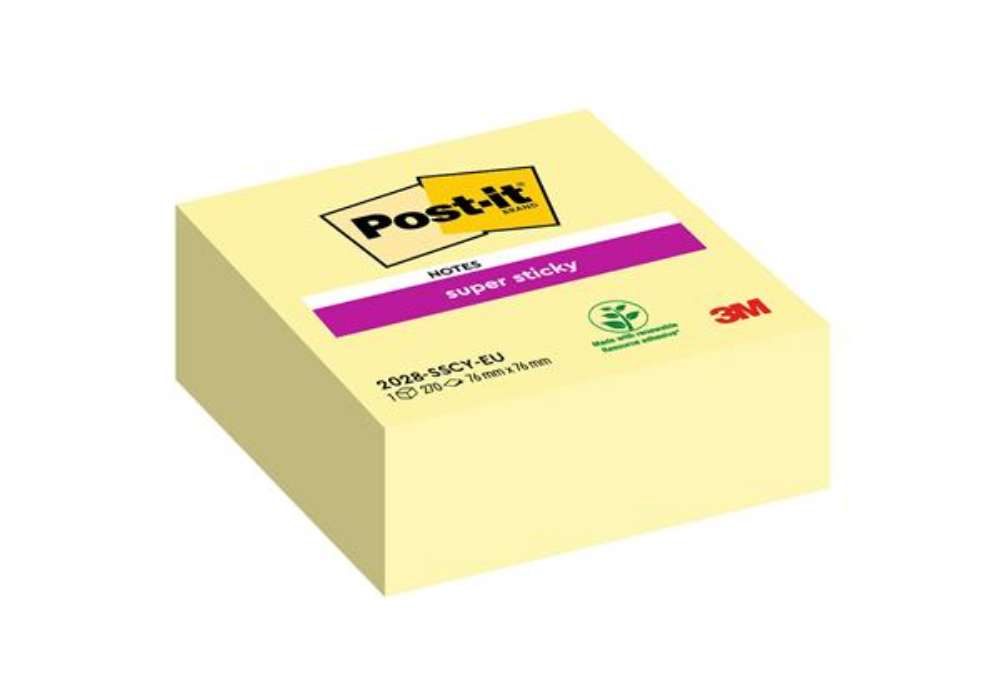 Immagine di Blocco foglietti Cubo - 2028-SSCY-EU - 76 x 76 mm - giallo Canary - 270 fogli - Post-it
