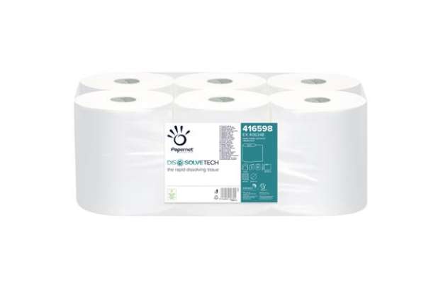 Immagine di Asciugamani in rotolo Autocut Dissolve Tech - goffratura micro - 2 veli - 20 gr -19,8 cm x 140 mt -