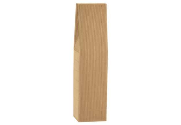 Immagine di Scatola Onda - 1 bottiglia - in cartone - 9 x 9 x 37 cm - avana - Scotton
