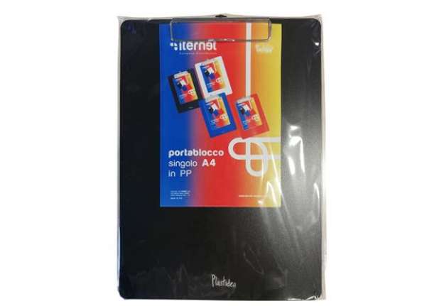 Immagine di Portablocco con molla in metallo - copertina in PPL - A4 - nero - Iternet