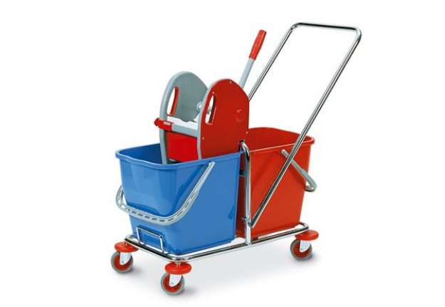 Immagine di Carrello per pulizie Tucson - 50 L - 78 x 41 x 89cm - rosso/blu - PerfettoFactory
