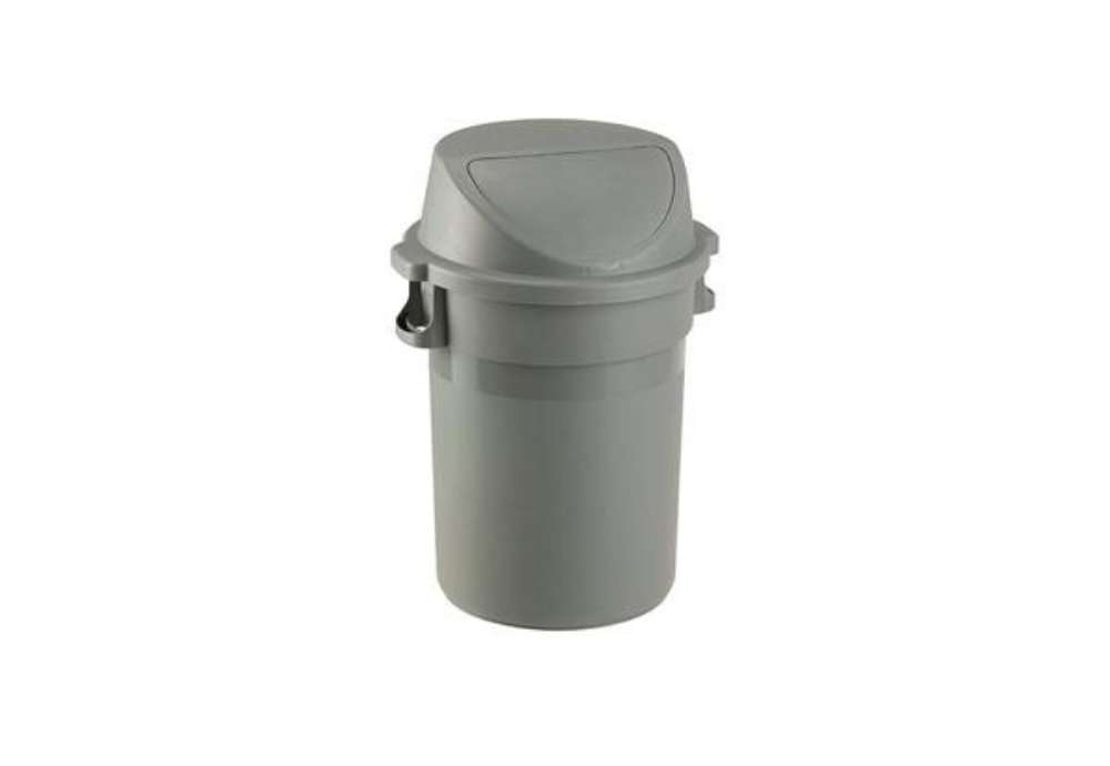 Immagine di Bidone Maxipush - diametro 55,5 cm - altezza 78 cm - PPL - 80 L - grigio - Medial