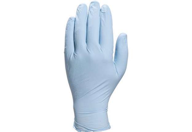 Immagine di Guanti in nitrile - non talcati - taglia grande - ambidestri - azzurro chiaro - Deltaplus - scatola
