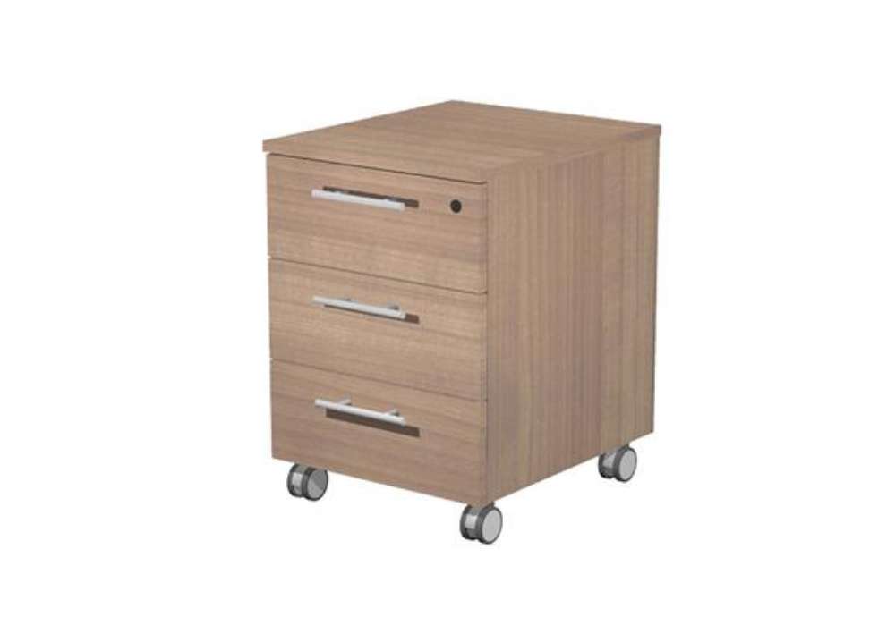 Immagine di Cassettiera Prestige - 3 cassetti - con ruote - 41,8 x 52 x 61,5 cm - ciliegio arabis