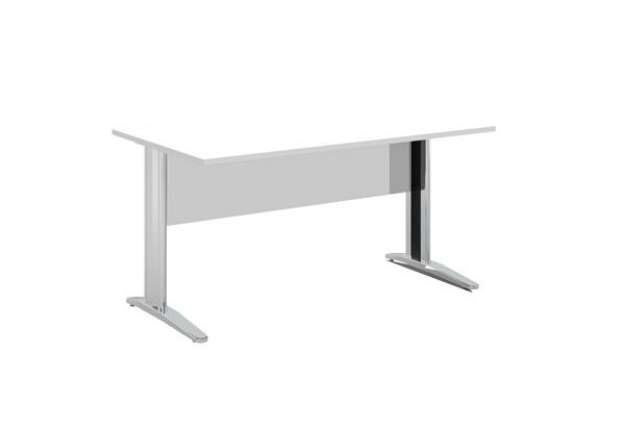 Immagine di Scrivania Easy fianchi verniciati effetto cromato - lineare - 160 x 80 x 72 cm - bianco