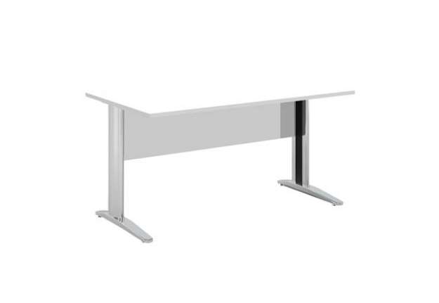 Immagine di Scrivania Easy fianchi verniciati effetto cromato - lineare - 140 x 80 x 72 cm - bianco