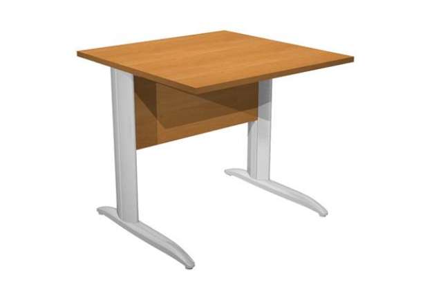 Immagine di Scrivania Easy fianchi verniciati effetto cromato - lineare - 80 x 80 x 72 cm - noce chiaro