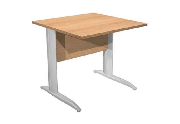 Immagine di Scrivania Easy fianchi verniciati effetto cromato - lineare - 80 x 80 x 72 cm - faggio