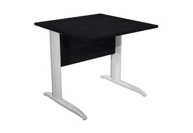Immagine di Scrivania Easy fianchi verniciati effetto cromato - lineare - 80 x 80 x 72 cm - nero venato
